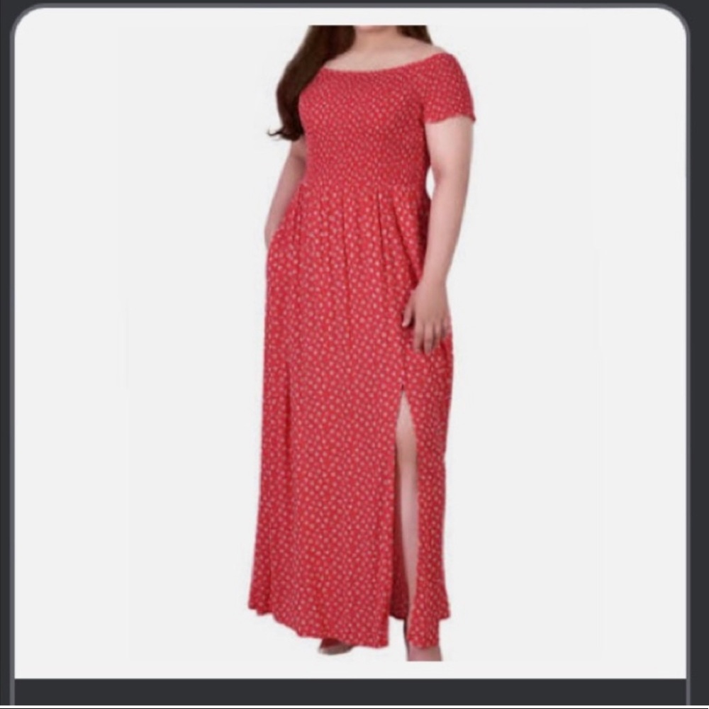 1729 NWT Cato Front Slits Off The Shoulder Maxi Dress. SzXL